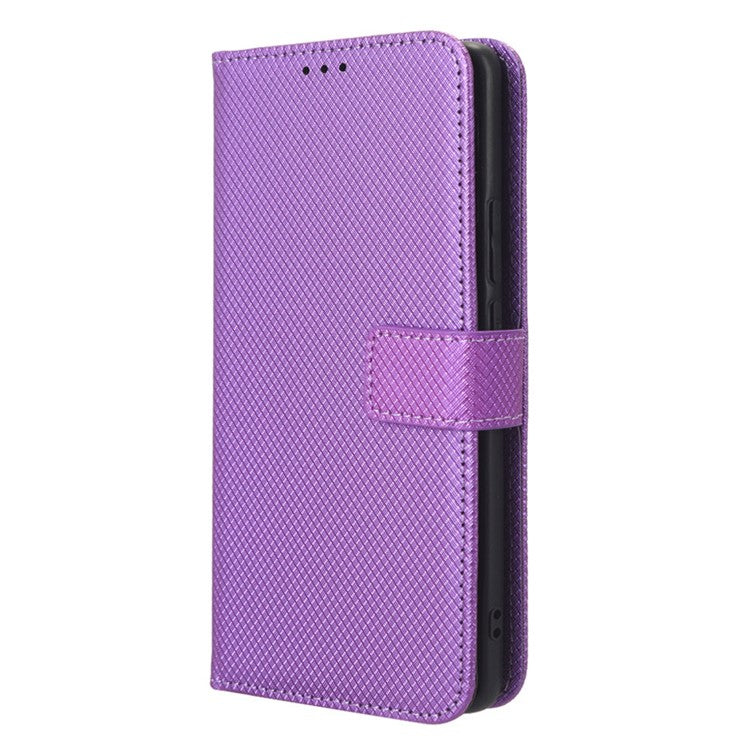 Diamond Texture Phone Leather Case for vivo X90 Pro 5G, Wallet Cell Phone Phone Stand Cover - Purple