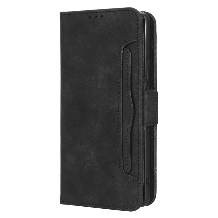 For vivo X90 Pro 5G Multiple Card Slots PU Leather Phone Cover Stand Wallet Phone Case - Black