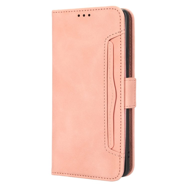 For vivo X90 Pro 5G Multiple Card Slots PU Leather Phone Cover Stand Wallet Phone Case - Pink