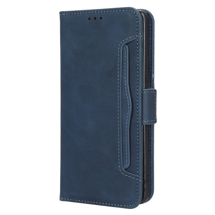 For vivo X90 5G PU Leather Phone Cover Multiple Card Slots Stand Wallet Drop Resistant Phone Case - Blue