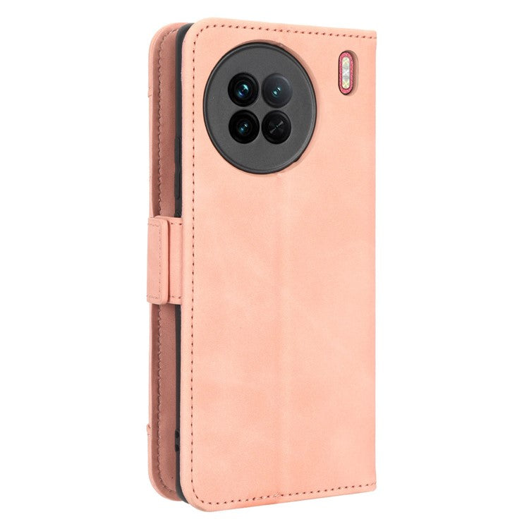 For vivo X90 5G PU Leather Phone Cover Multiple Card Slots Stand Wallet Drop Resistant Phone Case - Pink