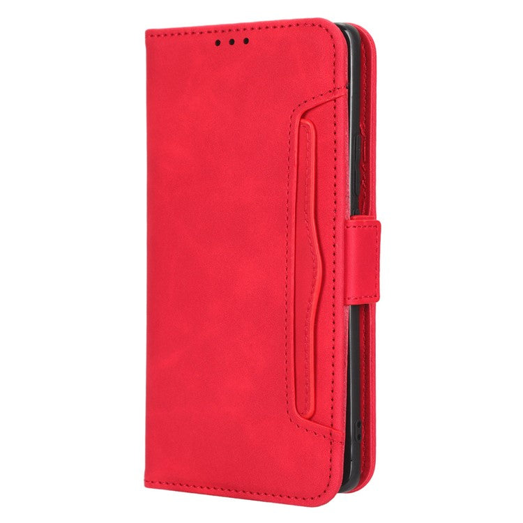 For vivo X90 5G PU Leather Phone Cover Multiple Card Slots Stand Wallet Drop Resistant Phone Case - Red