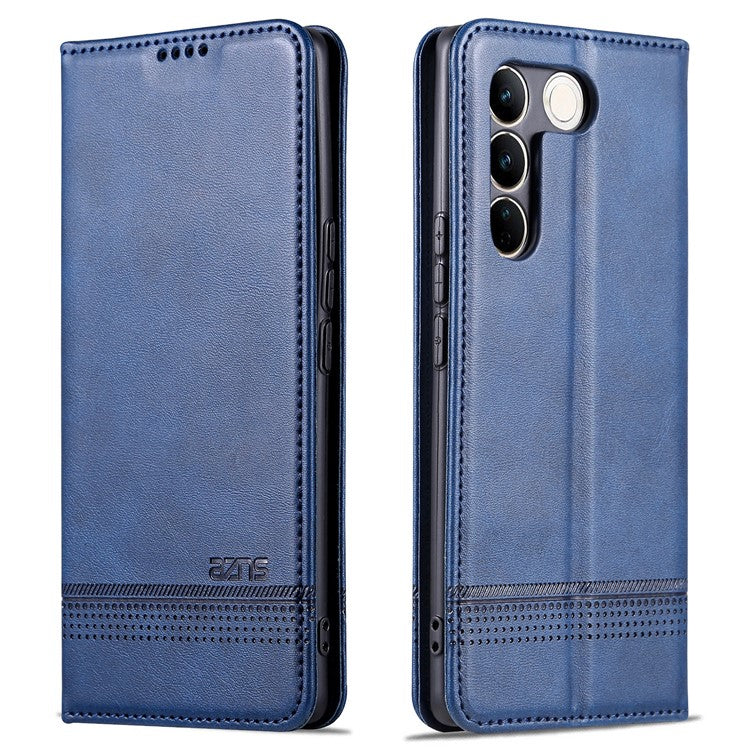 AZNS For vivo S16 / S16 Pro Phone Stand Case PU Leather Wallet Magnetic Phone Cover - Blue