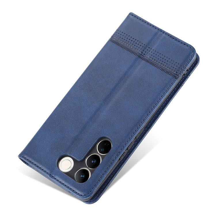 AZNS For vivo S16 / S16 Pro Phone Stand Case PU Leather Wallet Magnetic Phone Cover - Blue