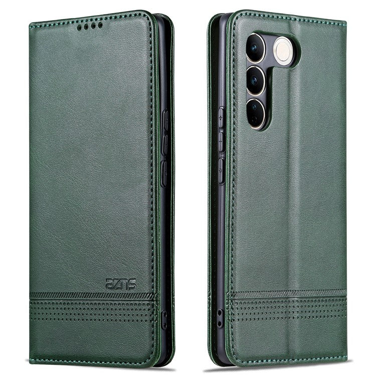 AZNS For vivo S16 / S16 Pro Phone Stand Case PU Leather Wallet Magnetic Phone Cover - Green