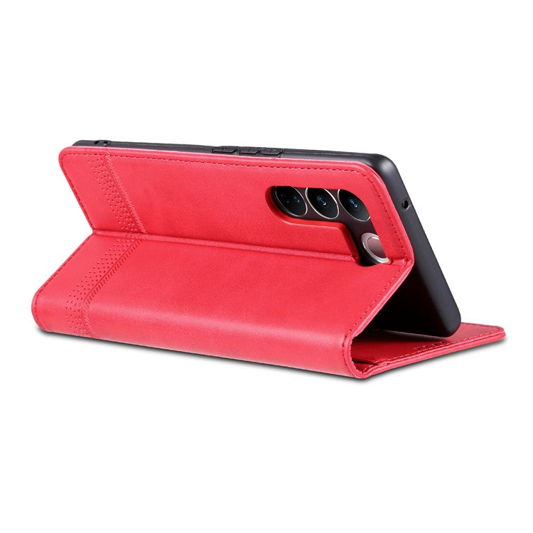 AZNS For vivo S16 / S16 Pro Phone Stand Case PU Leather Wallet Magnetic Phone Cover - Red