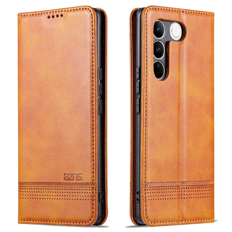 AZNS For vivo S16 / S16 Pro Phone Stand Case PU Leather Wallet Magnetic Phone Cover - Brown