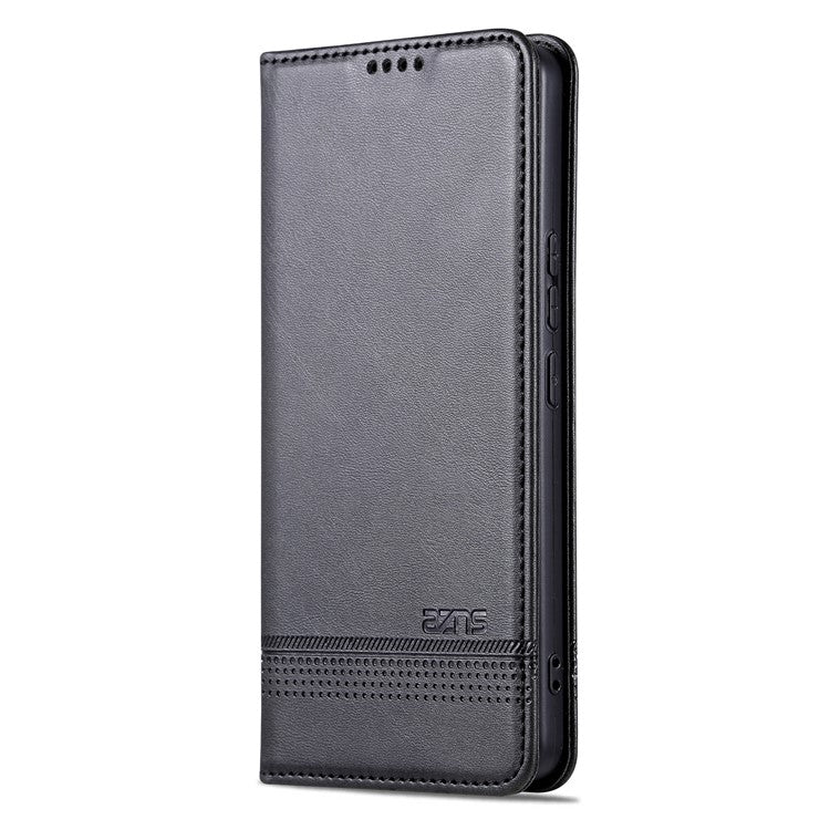 AZNS For vivo S16e 5G Shockproof Cell Phone Case PU Leather Wallet Stand Magnetic Phone Cover - Black