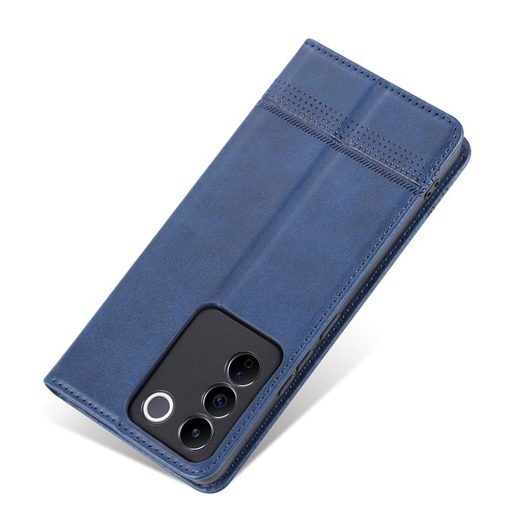 AZNS For vivo S16e 5G Shockproof Cell Phone Case PU Leather Wallet Stand Magnetic Phone Cover - Blue