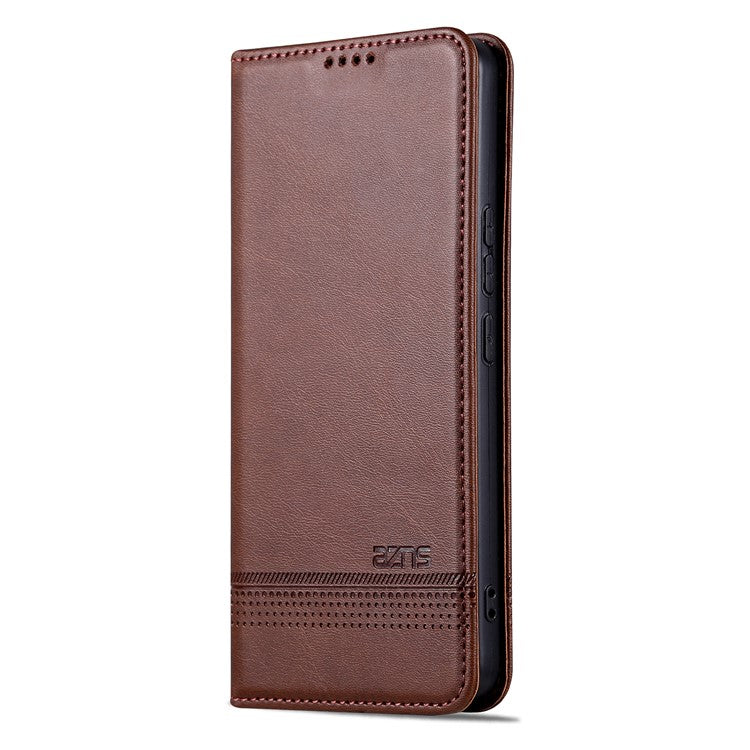 AZNS For vivo S16e 5G Shockproof Cell Phone Case PU Leather Wallet Stand Magnetic Phone Cover - Coffee