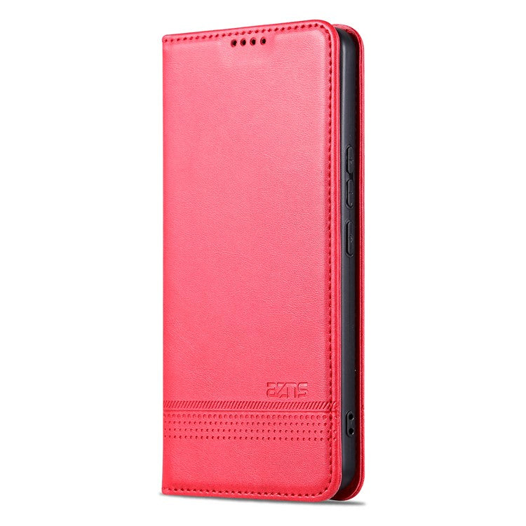 AZNS For vivo S16e 5G Shockproof Cell Phone Case PU Leather Wallet Stand Magnetic Phone Cover - Red