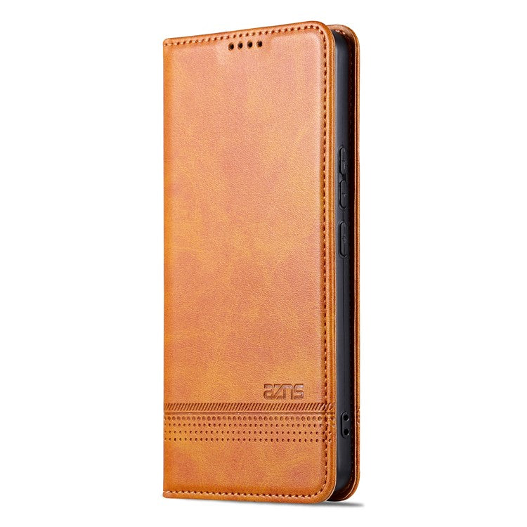 AZNS For vivo S16e 5G Shockproof Cell Phone Case PU Leather Wallet Stand Magnetic Phone Cover - Brown