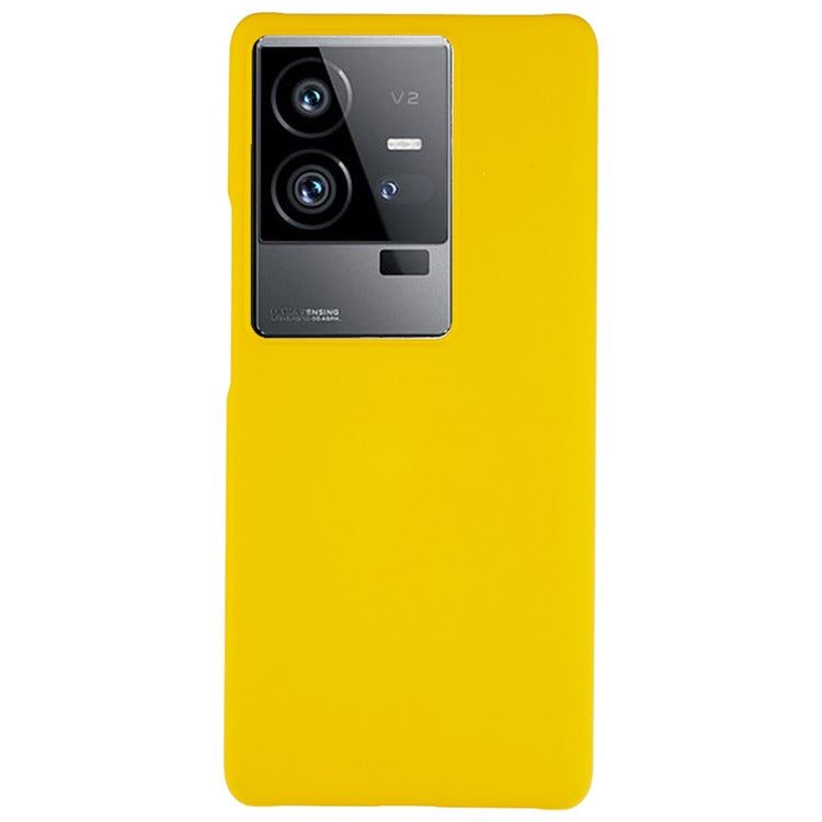 For vivo iQOO 11 Pro 5G Rubberized PC Protective Case Glossy Surface Glossy Back Phone Cover - Yellow