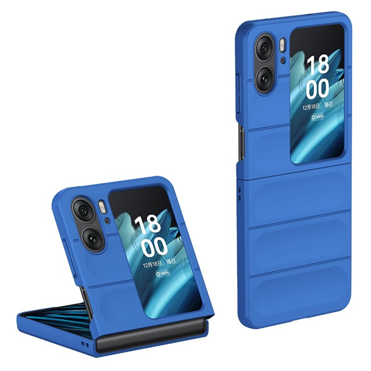 Skin-touch Phone Case for Oppo Find N2 Flip 5G Rugged Hard PC Protective Phone Cover - Blue