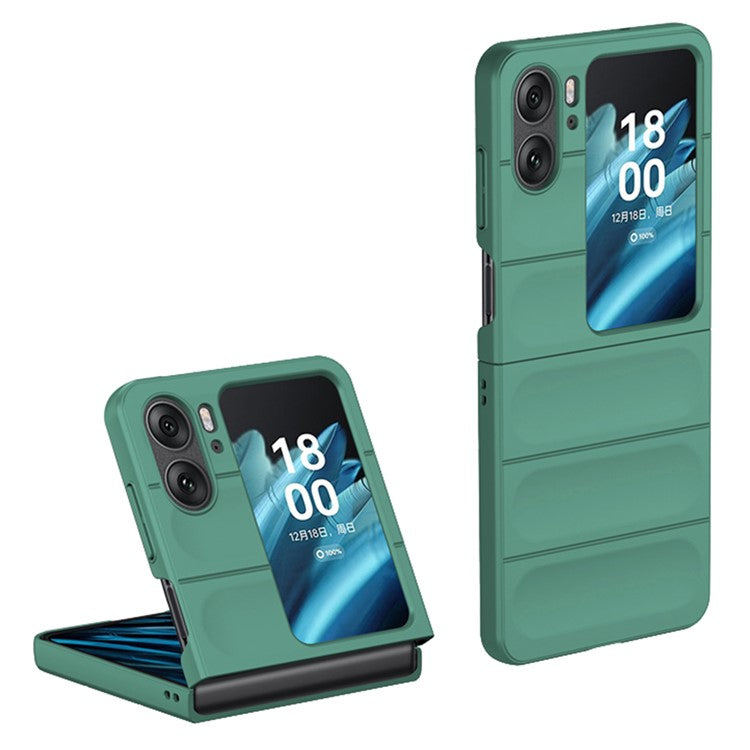 Skin-touch Phone Case for Oppo Find N2 Flip 5G Rugged Hard PC Protective Phone Cover - Green