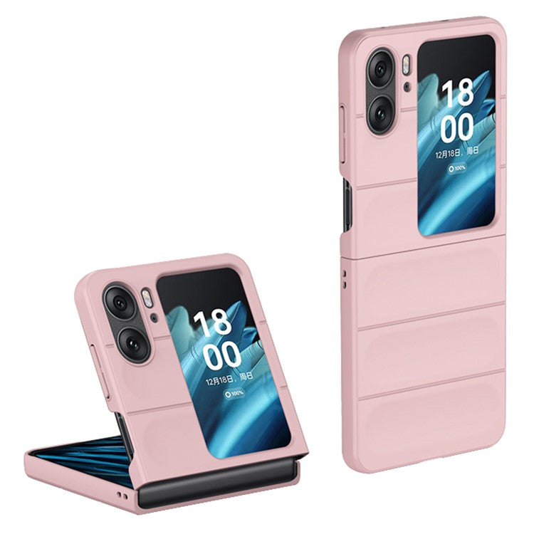 Skin-touch Phone Case for Oppo Find N2 Flip 5G Rugged Hard PC Protective Phone Cover - Pink