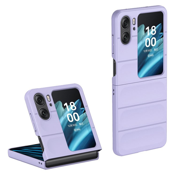 Skin-touch Phone Case for Oppo Find N2 Flip 5G Rugged Hard PC Protective Phone Cover - Purple