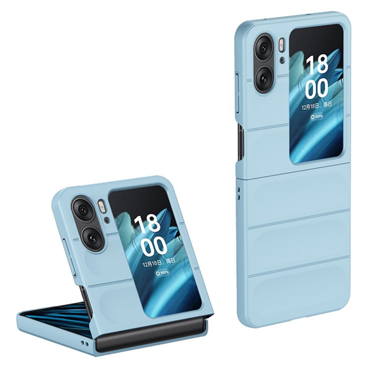 Skin-touch Phone Case for Oppo Find N2 Flip 5G Rugged Hard PC Protective Phone Cover - Sky Blue