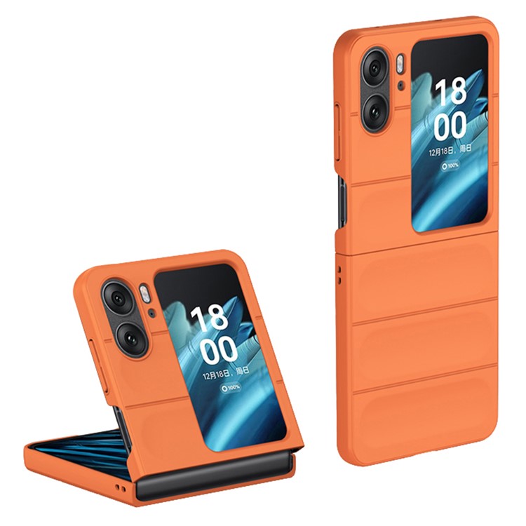 Skin-touch Phone Case for Oppo Find N2 Flip 5G Rugged Hard PC Protective Phone Cover - Orange