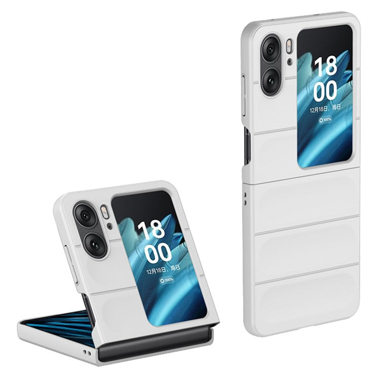 Skin-touch Phone Case for Oppo Find N2 Flip 5G Rugged Hard PC Protective Phone Cover - White