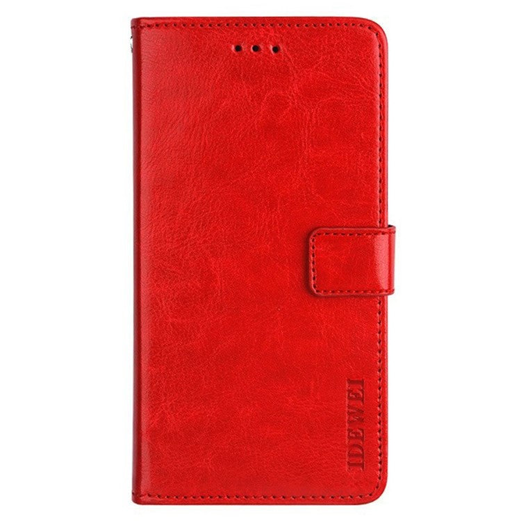 IDEWEI For vivo V27 5G PU Leather Stand Phone Case Folio Magnetic Wallet Phone Holder Cover - Red