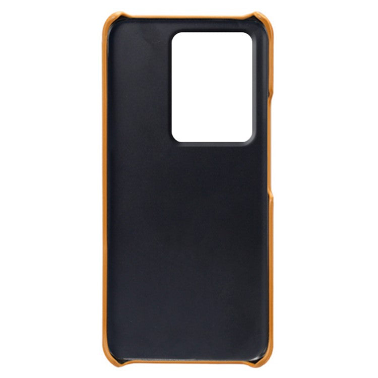 Leather Coated PC Phone Cover for vivo S16e 5G , Dual Card Slots Protective Phone Case - Orange