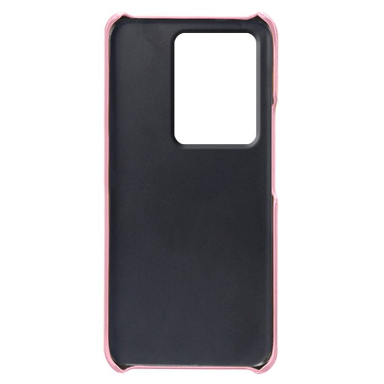 Leather Coated PC Phone Cover for vivo S16e 5G , Dual Card Slots Protective Phone Case - Rose Gold