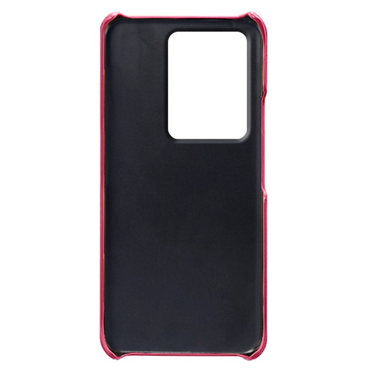 Leather Coated PC Phone Cover for vivo S16e 5G , Dual Card Slots Protective Phone Case - Rose