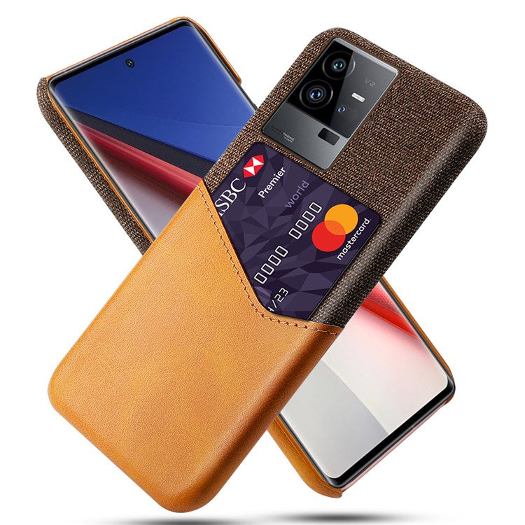 For vivo iQOO 11 Pro 5G PU Leather + PC Slim Cover Card Slot Cloth Texture Phone Case - Orange