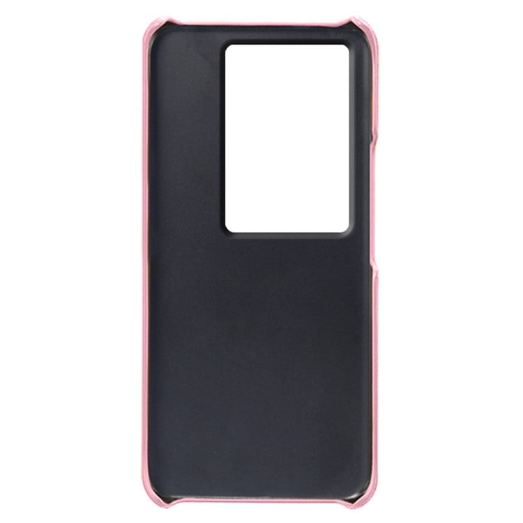 For vivo iQOO 11 5G Dual Card Slots Phone Case Leather Coated PC Phone Cover - Rose Gold