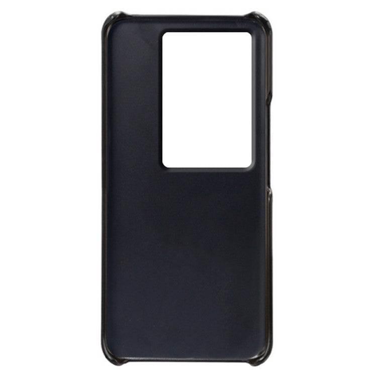 For vivo iQOO 11 5G Dual Card Slots Phone Case Leather Coated PC Phone Cover - Black