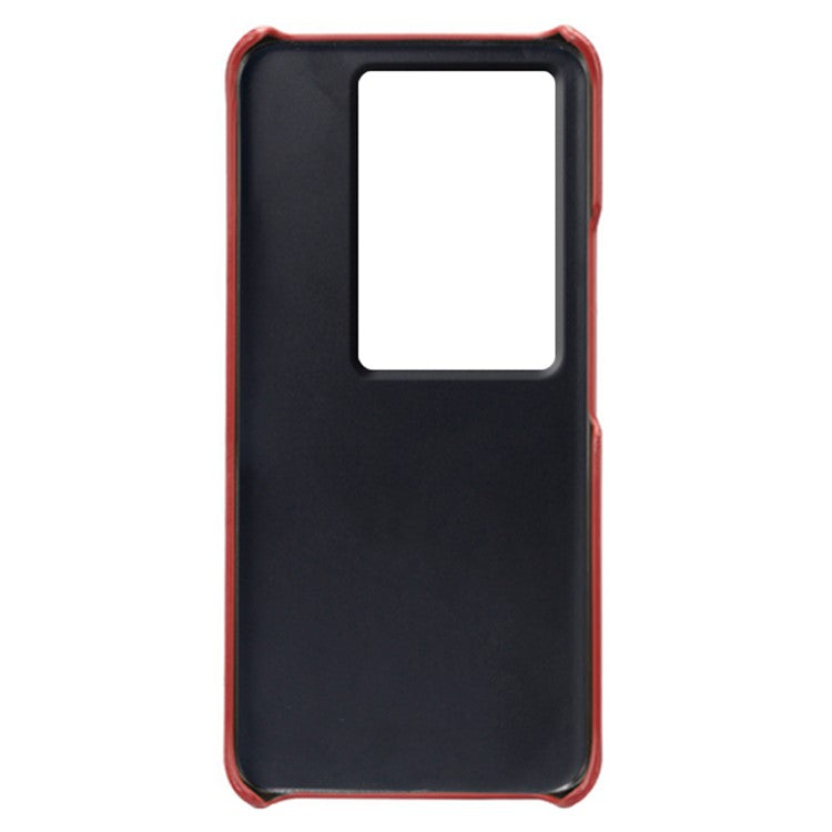 For vivo iQOO 11 5G Dual Card Slots Phone Case Leather Coated PC Phone Cover - Red