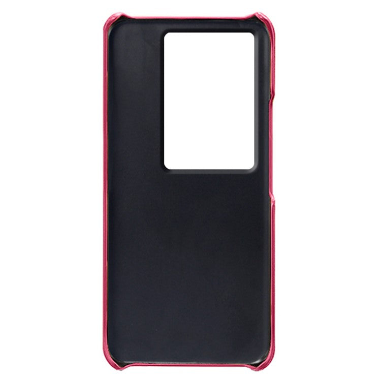 For vivo iQOO 11 5G Dual Card Slots Phone Case Leather Coated PC Phone Cover - Rose