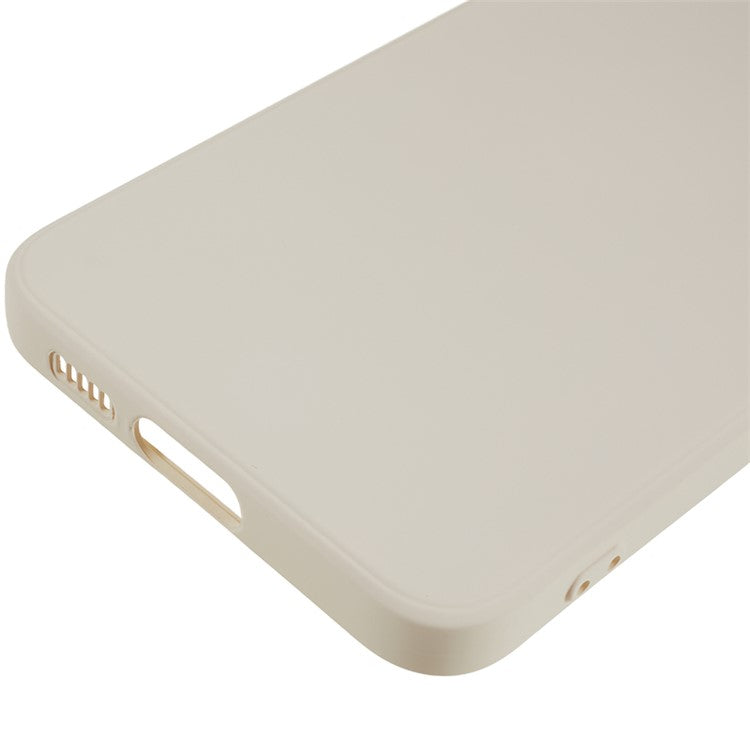 For Samsung Galaxy S23 TPU Camera Protection Phone Case Soft Fiber Lining Rubberized Back Cover - White