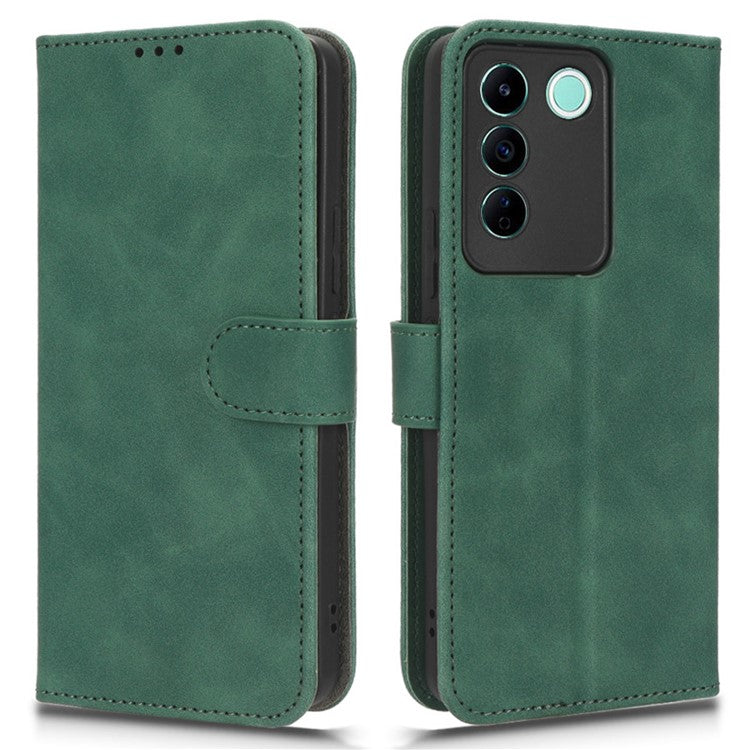 For vivo S16e 5G PU Leather Phone Stand Case Drop-proof Cell Phone Wallet Cover - Green