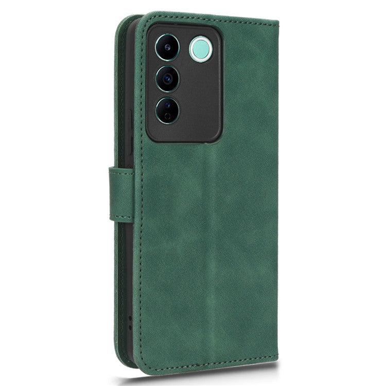 For vivo S16e 5G PU Leather Phone Stand Case Drop-proof Cell Phone Wallet Cover - Green