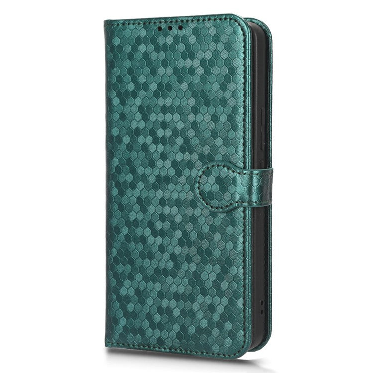 For vivo V27e 5G / S16e 5G PU Leather Stand Wallet Phone Case Dot Pattern Imprinted Smartphone Cover - Green