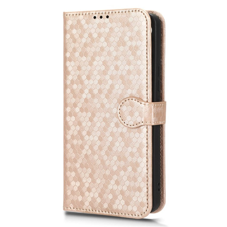 For vivo V27e 5G / S16e 5G PU Leather Stand Wallet Phone Case Dot Pattern Imprinted Smartphone Cover - Rose Gold