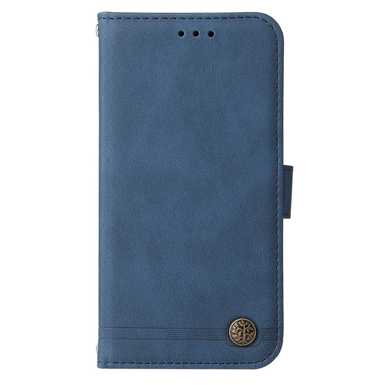 For vivo V25e 4G / V25 5G Skin-touch Feeling Leather Phone Case Tree Pattern Imprinted Lines Cover Stand Wallet - Blue