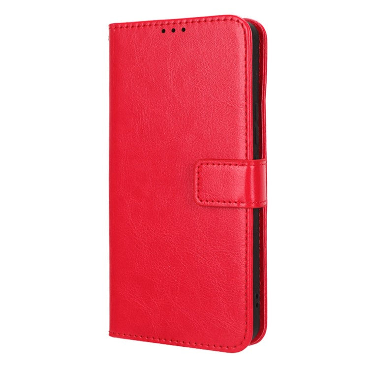 For vivo V27e 5G / S16e 5G Leather Stand Wallet Phone Case Crazy Horse Texture Full Protection Cover - Red