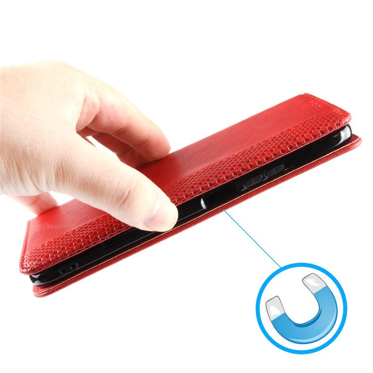 For vivo V27e 5G / S16e 5G Retro Phone Case PU Leather Stand Wallet Magnetic Flip Phone Cover - Red