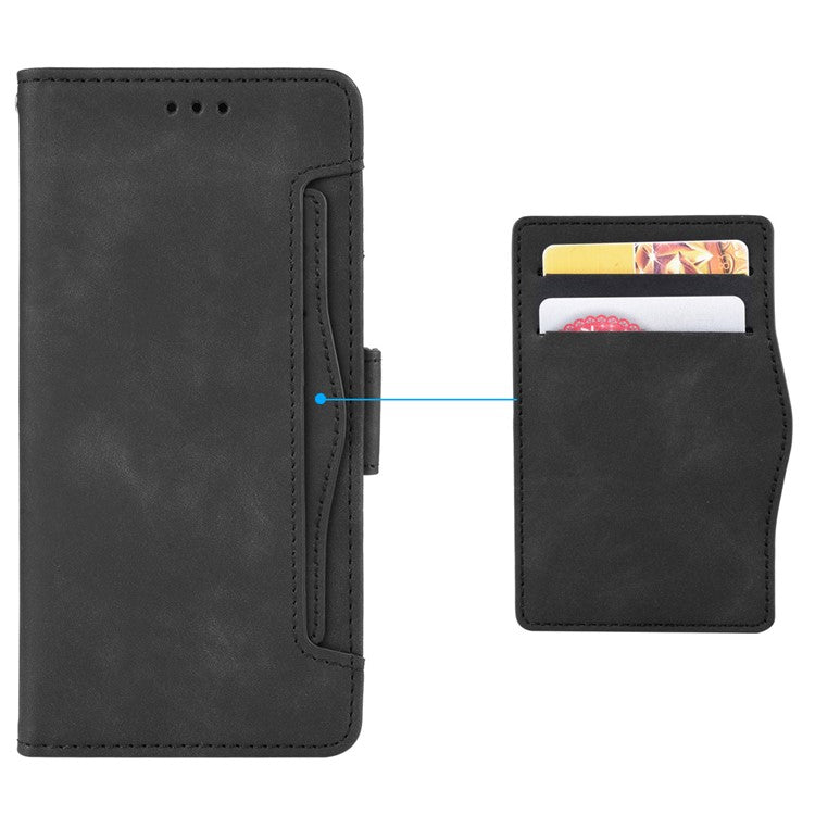 For vivo V27e 4G / S16e 5G PU Leather Wallet Case Multiple Card Slots Stand Phone Cover - Black