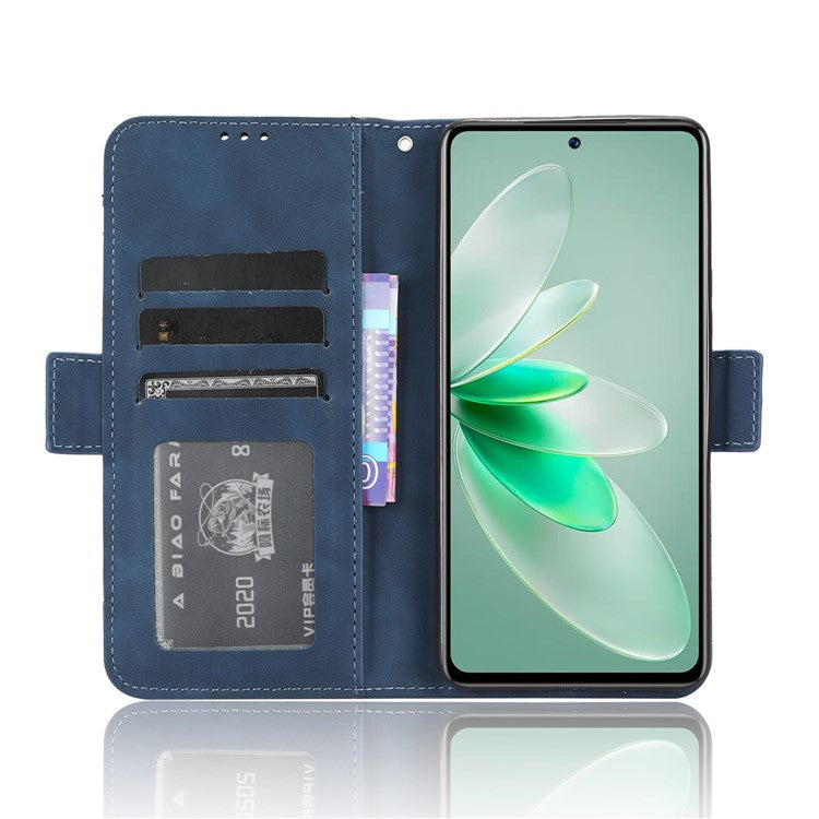 For vivo V27e 4G / S16e 5G PU Leather Wallet Case Multiple Card Slots Stand Phone Cover - Blue