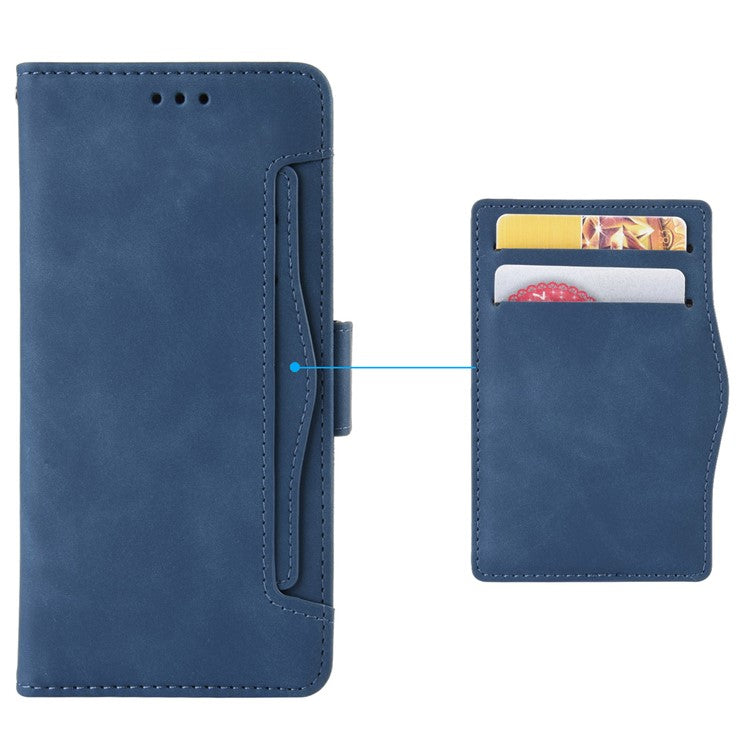 For vivo V27e 4G / S16e 5G PU Leather Wallet Case Multiple Card Slots Stand Phone Cover - Blue