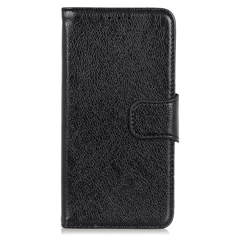 Wallet Stand Phone Case for Google Pixel 7a , Split Leather Nappa Texture Anti-Dust Phone Cover - Black