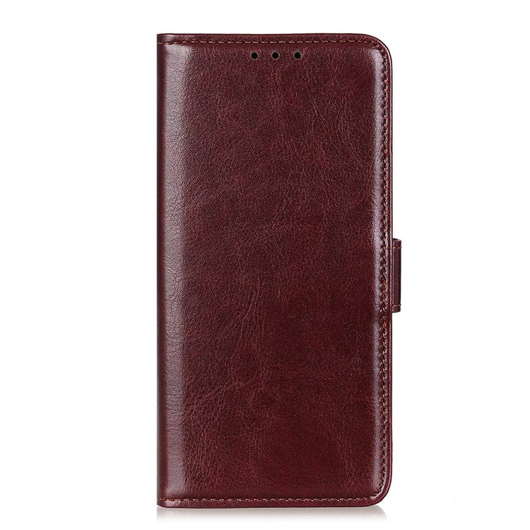 For Google Pixel 7a Wallet Stand Phone Leather Case Crazy Horse Texture Smartphone Cover - Brown