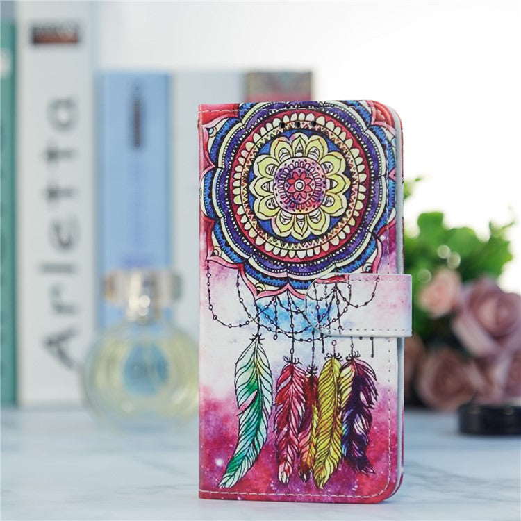 For Google Pixel 6a Stand Wallet Phone Case Pattern Printing PU Leather Cover with Strap - Dream Catcher