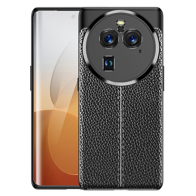 Soft TPU Phone Case for Oppo Find X6 Pro , Litchi Texture Protective Phone Cover - Black