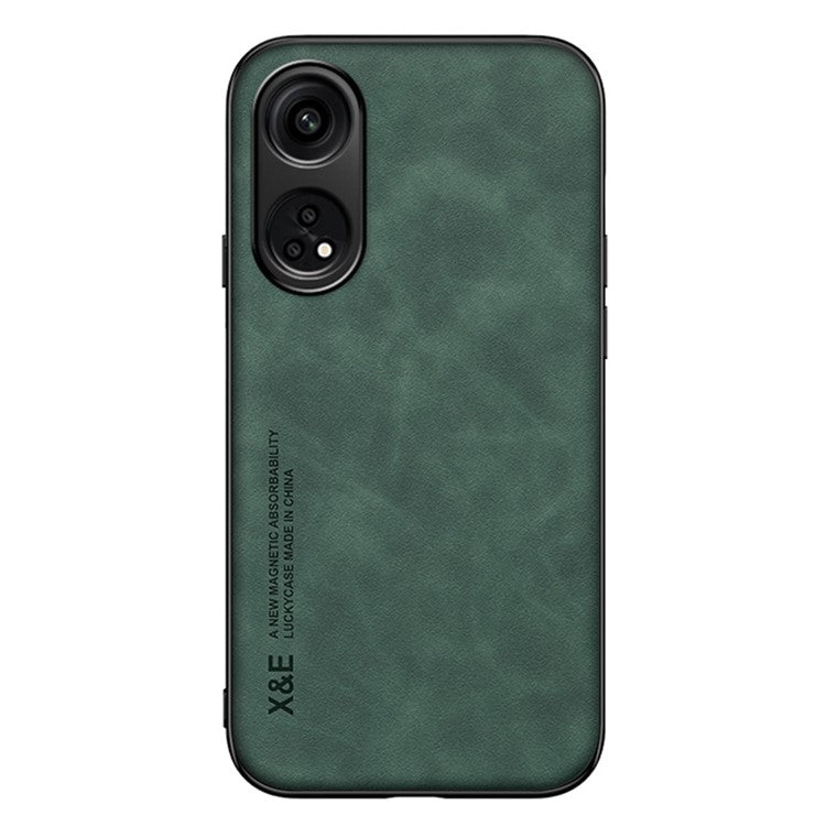 X&E For Oppo Reno8 T 4G Skin-touch Phone Case PU Leather Coated TPU+PC Smartphone Cover - Green