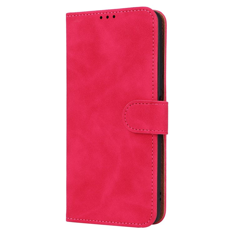 For vivo iQOO Z7 5G Skin-touch Leather Phone Case Wallet Stand Folio Flip Cover - Rose